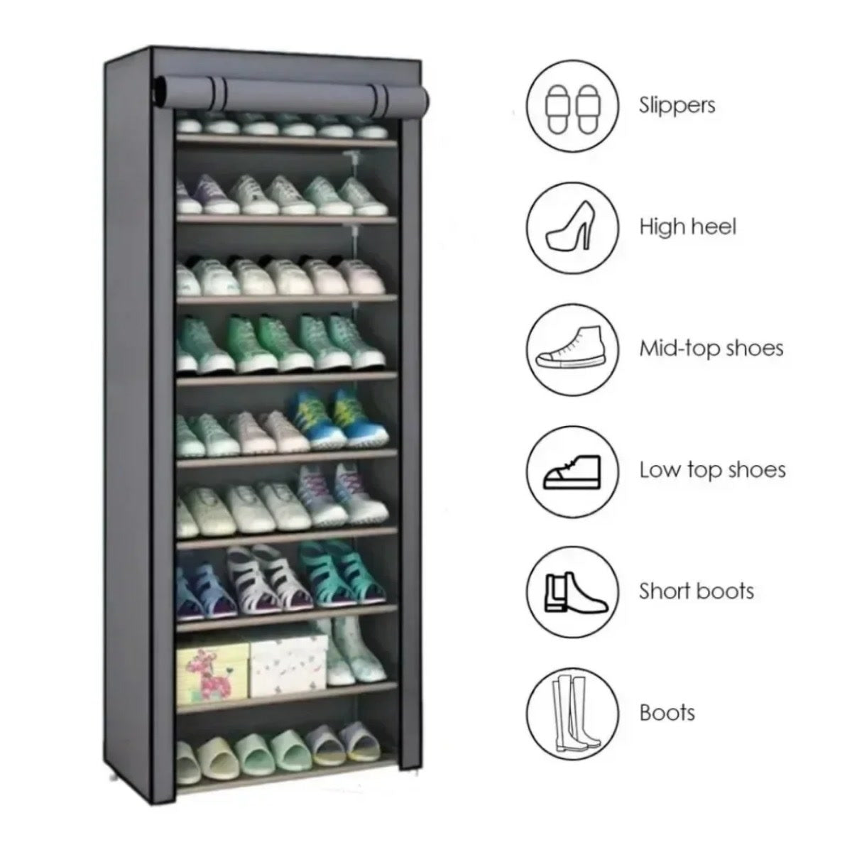 Multilayer Shoe Rack Organizer Dustproof Shoe Cabinet Multilayer Minimalist Nonwoven Home Furniture Space-saving Dustproof Shelf